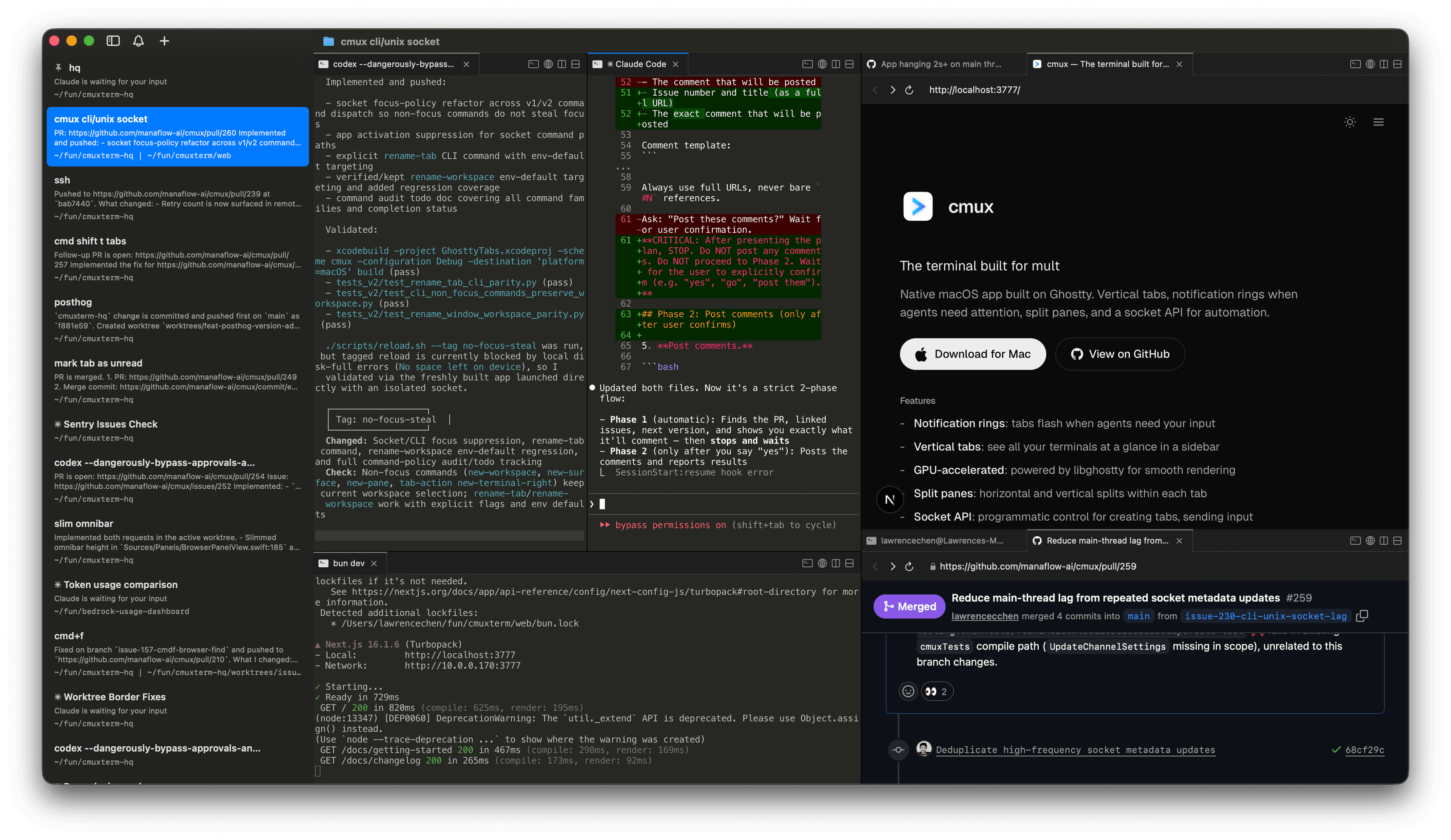cmux terminal app screenshot