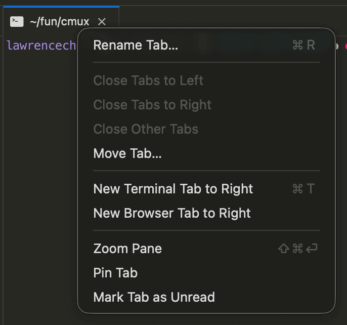 Tab Context Menu